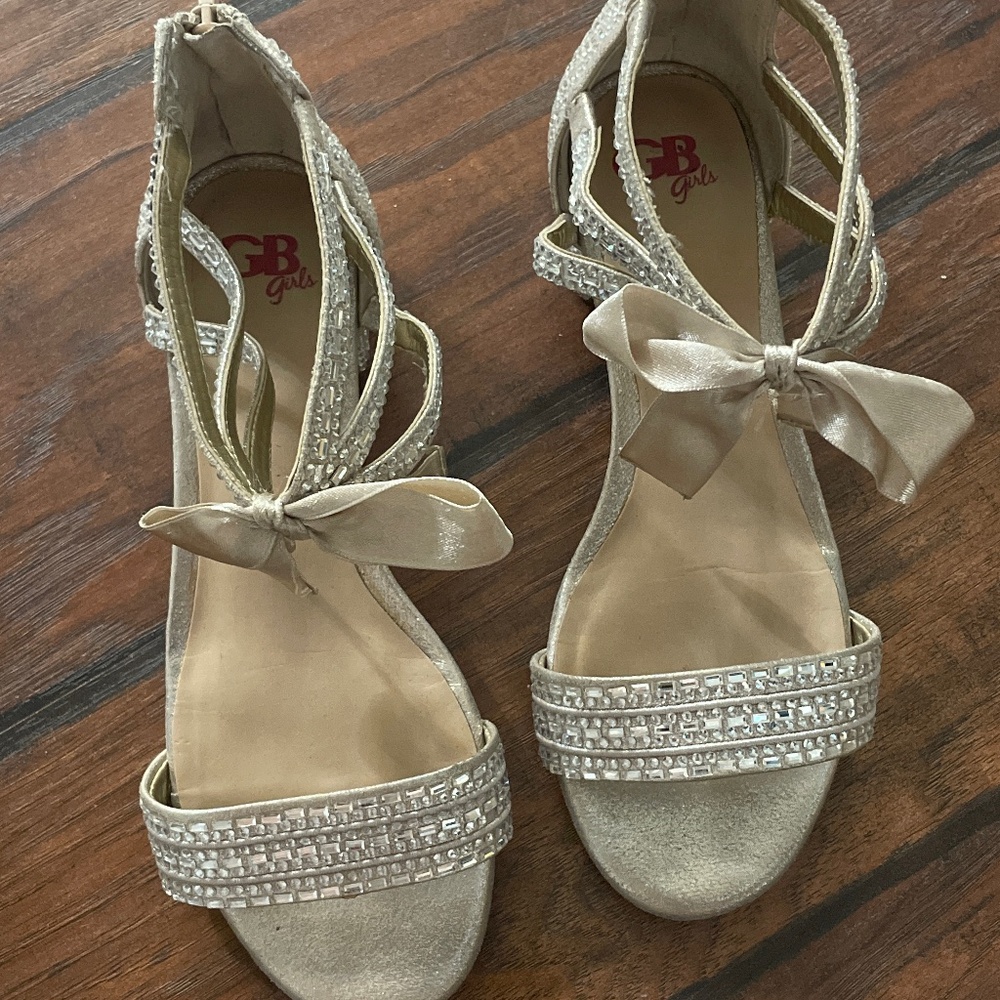 Girls GB heel sandals with rhinestones